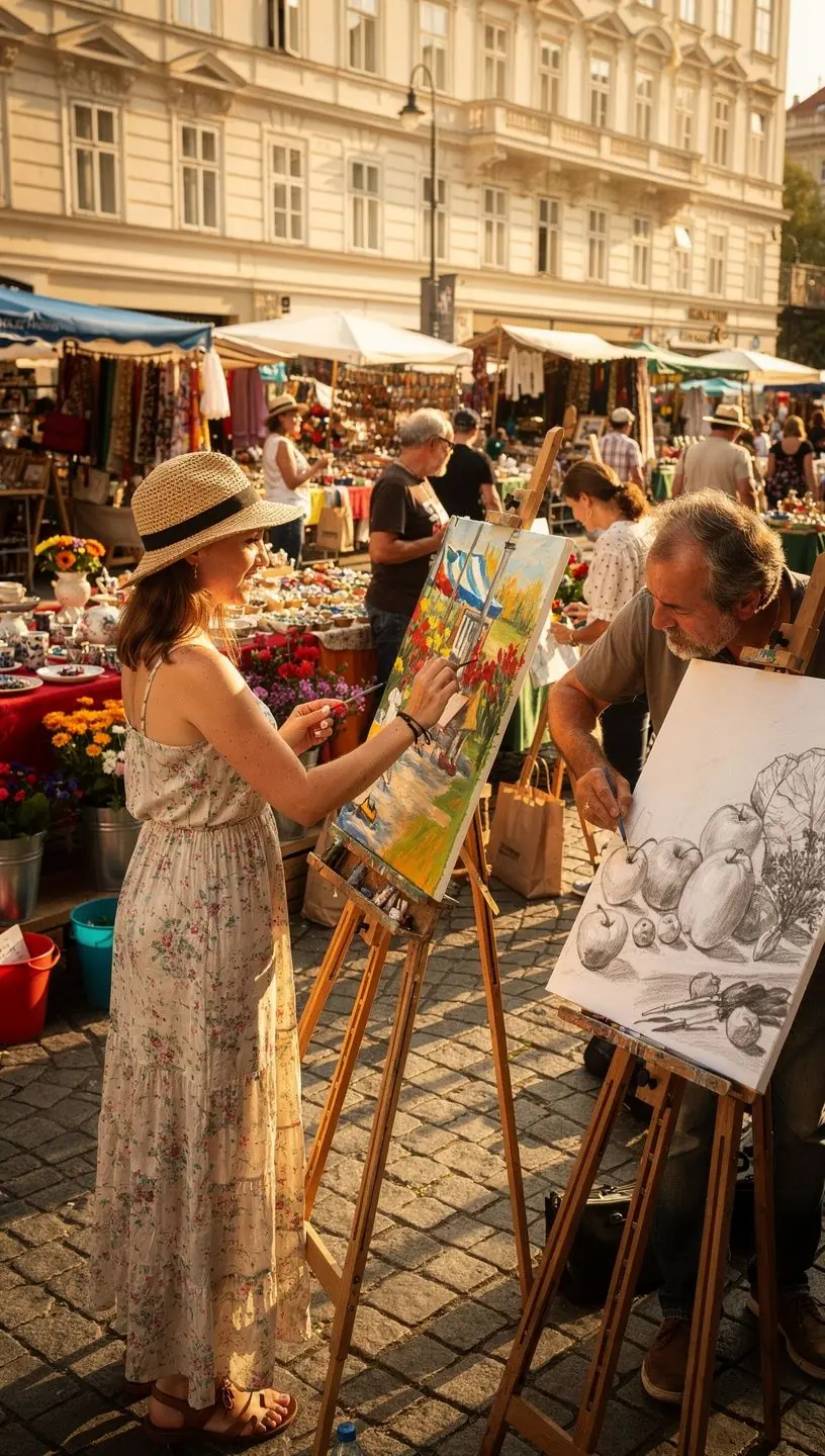 Ein Landschaftsgemälde, das mit Wasserfarben erstellt wurde.